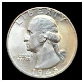 1945 W. Quarter BU Toned