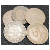(5) Canada Large Cents 1910, 13, 14, 18, 20