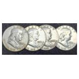 (4) F. Half Dollars 1953-D, 2-61, 61-D