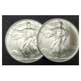(2) 1993 Silver Eagles