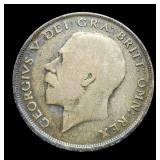 1922 U.K. Half Crown 50% Silver/14.1 G