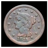 1815/1845 Large Cent, An Altered 1845 Large Cent