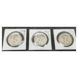 (3) W. Liberty Half Dollars 1927-S, 28-S, 29-S