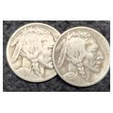 (2) 1924 Buffalo Nickels P&D