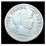 1914-D Barber Dime VG