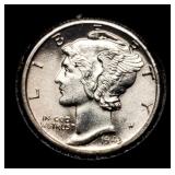 1943-D Mercury Dime BU Full Split Bands