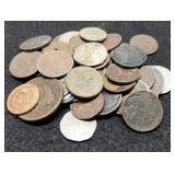 Lot w/ 47 Damaged/Worn U.S. Coins inc/