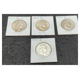 (4) F.  Half Dollars 1954-D, 58-D, 61-D, 63-D