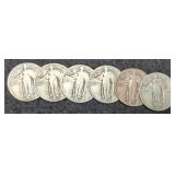 (6) S. Liberty Quarters