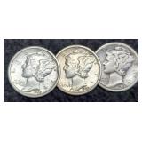 (3) 1928 M. Dimes P,D,S F, XF, G