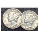 (2) 1929 M. Dimes D&S F, VF