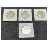(4) 1961-D F. Half Dollars AU