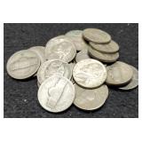 (21) Silver War Nickels