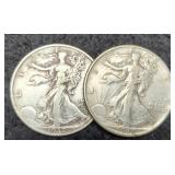 (2) W. Liberty Half Dollars 1937-S, 1946
