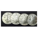 (4) 1990 Silver Eagles