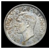 1942 U.K. 2 Shilling Silver 50%/11.3 G