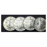 (4) 1990 Silver Eagles