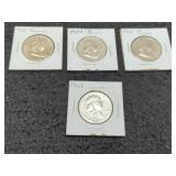 (4) F. Half Dollars AU 1954-D, 62-P&D, 63-D