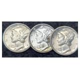 (3) 1944 M. Dimes P,D,S Unc.