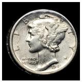 1941 Mercury Dime AU55