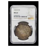 1923-S Slab Peace Dollar NGC MS63
