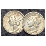 (2) 1937 M. Dime D&S VF