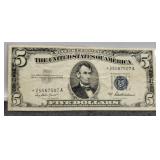 1953A $5 Silver Certificate Note VF