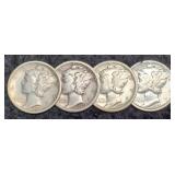 (4) M. Dimes 1923-S, 24-P,D,S G, F, XF, G