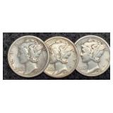 (3) 1925 M. Dimes P,D,S VF, VG, F