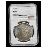1921-S Slab Morgan Dollar NGC MS62