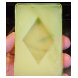 Akro Agate Vaseline Glass Ace of Diamonds Tray