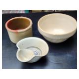 Stoneware Bowl, Feeder & Crock