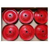 Set of 6 IH Red Pedal Tractor Front Disc Rims