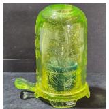 Vintage Mosser Vaseline Glass Fairy / Tea Lamp