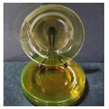 Scarce 8" Amber Uranium Glass Plates that Glow!
