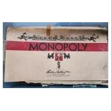 Early Monopoly Board Game & Peaces 1946 + Tote
