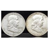 1960 & 1961 Franklin Silver Half Dollars