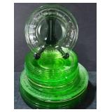 17pc Assorted Uranium Glass Plates, Most Glow
