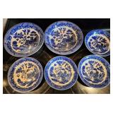 6pc Assorted Blue Willow Bowls & Plates