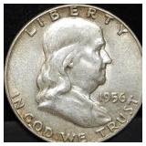 1956 Franklin Silver Half Dollar Unc