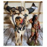Pair of Native American Art Sculptures Statue