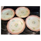 4 Adams Calyx Ware Lowestoft 10" Dinner Plates