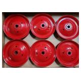 Set of 6 IH Red Pedal Tractor Front Disc Rims