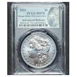 2021 P Morgan Silver Dollar PCGS MS70 Adv Release