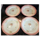 4 Adams Calyx Ware Lowestoft 10" Dinner Plates