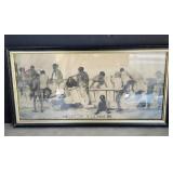 1885 Black Americana 18" Framed & Signed Artwork