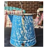 Blue & White Graniteware Cowboy Coffee Pot