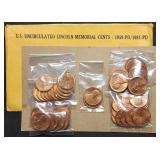 Gem BU Red Lincoln Penny Set 1959 thru 1981 P & D