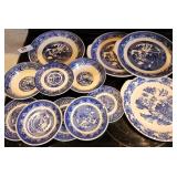 12pc Assorted Blue Willow Blue & White Dishes