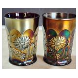 Northwood Amethyst Carnival Glass Tumblers